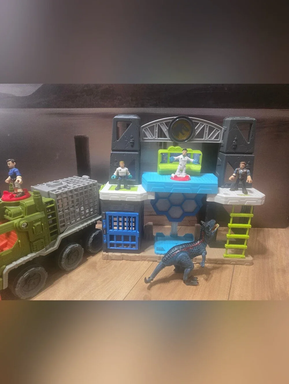 Fisher-Price Imaginext Jurassic World Green and Blue Dinosaur Transport